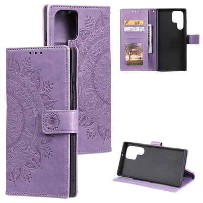 Totem Flower Embossed Leather Phone Case with Lanyard, For Samsung Galaxy S25+ 5G, For Samsung Galaxy S25 Ultra 5G