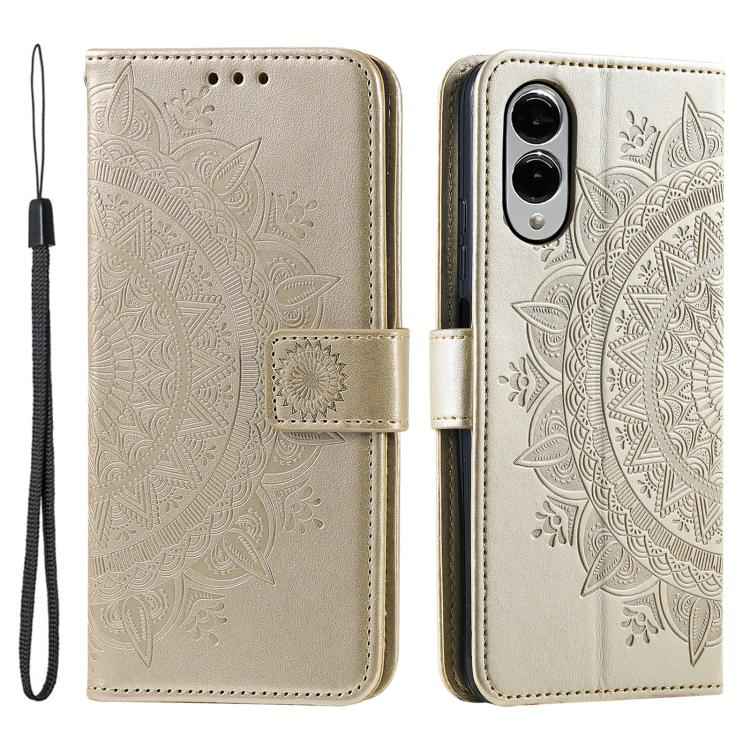 Totem Flower Embossed Leather Phone Case with Lanyard, For Samsung Galaxy S26+ 5G, For Samsung Galaxy S26 Ultra 5G, For Samsung Galaxy S26 5G, For Samsung Galaxy S25 FE 5G, For Samsung Galaxy S25 Edge 5G, For Samsung Galaxy S25 5G