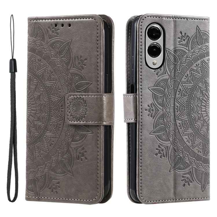 Totem Flower Embossed Leather Phone Case with Lanyard, For Samsung Galaxy S26+ 5G, For Samsung Galaxy S26 Ultra 5G, For Samsung Galaxy S26 5G, For Samsung Galaxy S25 FE 5G, For Samsung Galaxy S25 Edge 5G, For Samsung Galaxy S25 5G
