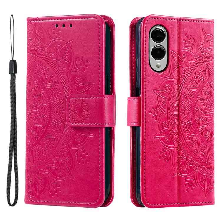Totem Flower Embossed Leather Phone Case with Lanyard, For Samsung Galaxy S26+ 5G, For Samsung Galaxy S26 Ultra 5G, For Samsung Galaxy S26 5G, For Samsung Galaxy S25 FE 5G, For Samsung Galaxy S25 Edge 5G, For Samsung Galaxy S25 5G