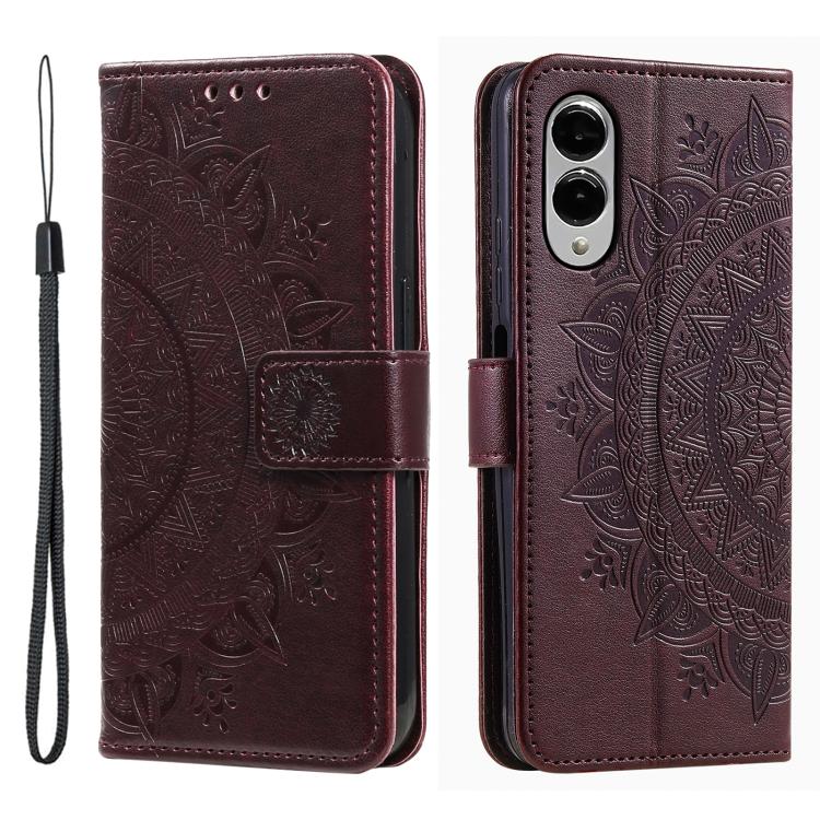 Totem Flower Embossed Leather Phone Case with Lanyard, For Samsung Galaxy S26+ 5G, For Samsung Galaxy S26 Ultra 5G, For Samsung Galaxy S26 5G, For Samsung Galaxy S25 FE 5G, For Samsung Galaxy S25 Edge 5G, For Samsung Galaxy S25 5G