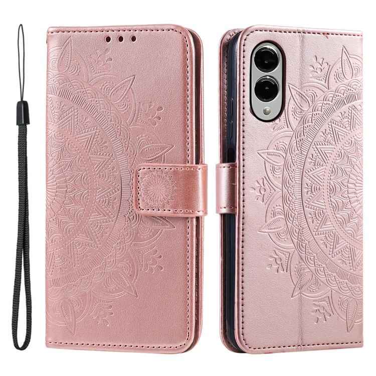 Totem Flower Embossed Leather Phone Case with Lanyard, For Samsung Galaxy S26+ 5G, For Samsung Galaxy S26 Ultra 5G, For Samsung Galaxy S26 5G, For Samsung Galaxy S25 FE 5G, For Samsung Galaxy S25 Edge 5G, For Samsung Galaxy S25 5G