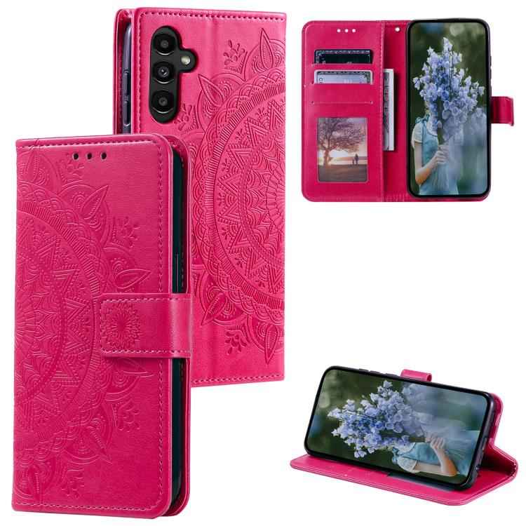 Totem Flower Embossed Leather Phone Case with Lanyard, For Samsung Galaxy S26+ 5G, For Samsung Galaxy S26 Ultra 5G, For Samsung Galaxy S26 5G, For Samsung Galaxy S25 FE 5G, For Samsung Galaxy S25 Edge 5G, For Samsung Galaxy S25 5G