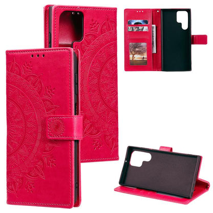 Totem Flower Embossed Leather Phone Case with Lanyard, For Samsung Galaxy S26+ 5G, For Samsung Galaxy S26 Ultra 5G, For Samsung Galaxy S26 5G, For Samsung Galaxy S25 FE 5G, For Samsung Galaxy S25 Edge 5G, For Samsung Galaxy S25 5G