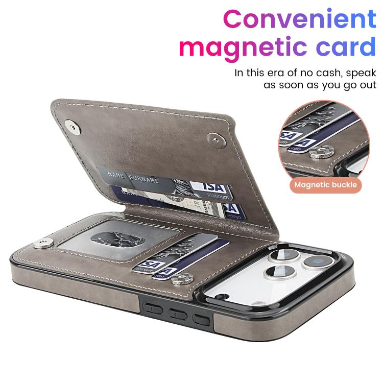 Double Buckle Mandala Leather Wallet Back Cover Phone Case