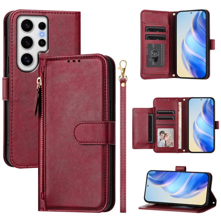 Multi-Card Slots Zipper Wallet Leather Phone Case, For Galaxy S25 Ultra 5G, For Galaxy S24 FE 5G, For Galaxy S24 Ultra 5G, For Galaxy S24+ 5G, For Galaxy S24 5G, For Galaxy S23 FE 5G, For Galaxy S23 Ultra 5G, For Galaxy S23+ 5G