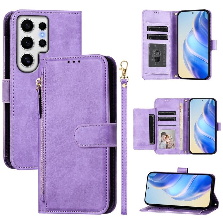 Multi-Card Slots Zipper Wallet Leather Phone Case, For Galaxy S25 Ultra 5G, For Galaxy S24 FE 5G, For Galaxy S24 Ultra 5G, For Galaxy S24+ 5G, For Galaxy S24 5G, For Galaxy S23 FE 5G, For Galaxy S23 Ultra 5G, For Galaxy S23+ 5G