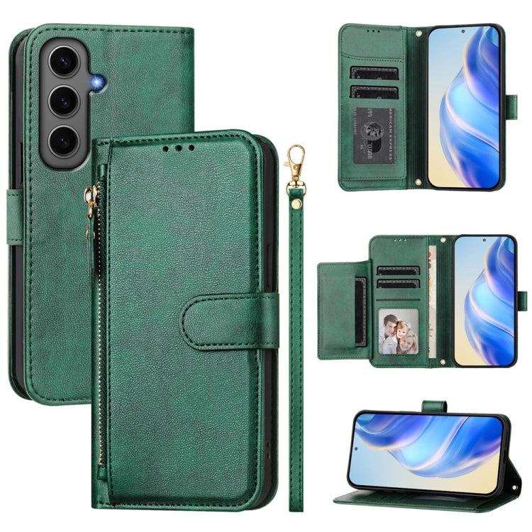 Multi-Card Slots Zipper Wallet Leather Phone Case, For Galaxy S25 Ultra 5G, For Galaxy S24 FE 5G, For Galaxy S24 Ultra 5G, For Galaxy S24+ 5G, For Galaxy S24 5G, For Galaxy S23 FE 5G, For Galaxy S23 Ultra 5G, For Galaxy S23+ 5G