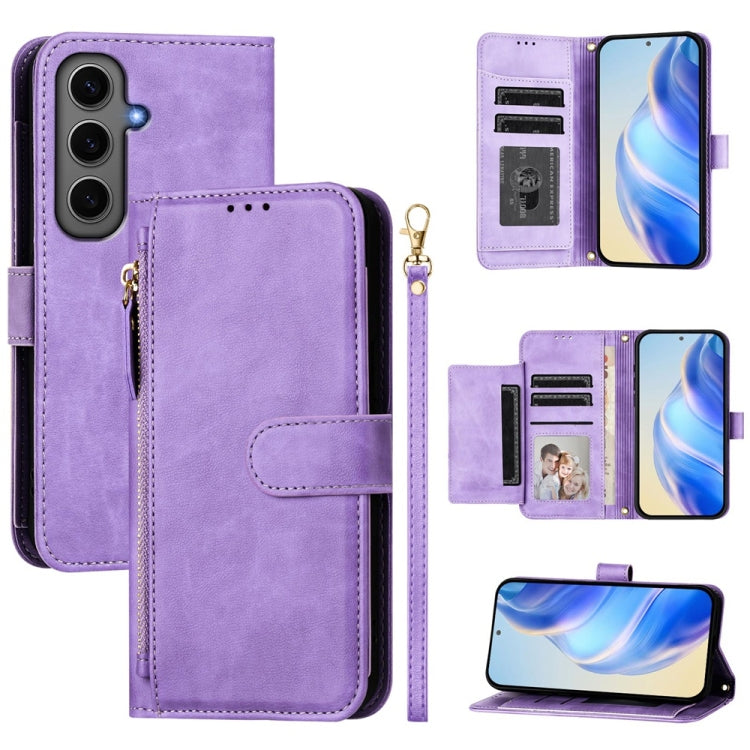 Multi-Card Slots Zipper Wallet Leather Phone Case, For Galaxy S25 Ultra 5G, For Galaxy S24 FE 5G, For Galaxy S24 Ultra 5G, For Galaxy S24+ 5G, For Galaxy S24 5G, For Galaxy S23 FE 5G, For Galaxy S23 Ultra 5G, For Galaxy S23+ 5G