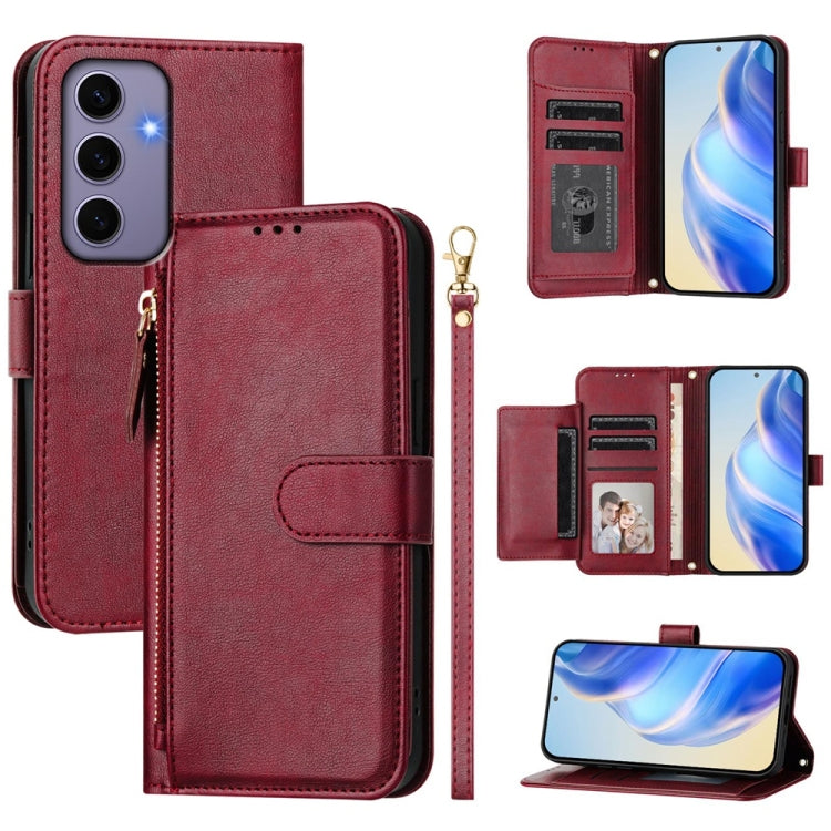 Multi-Card Slots Zipper Wallet Leather Phone Case, For Galaxy S25 Ultra 5G, For Galaxy S24 FE 5G, For Galaxy S24 Ultra 5G, For Galaxy S24+ 5G, For Galaxy S24 5G, For Galaxy S23 FE 5G, For Galaxy S23 Ultra 5G, For Galaxy S23+ 5G