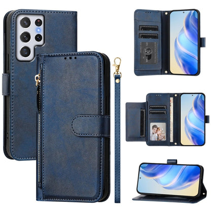 Multi-Card Slots Zipper Wallet Leather Phone Case, For Galaxy S23 5G, For Galaxy S22 Ultra 5G, For Galaxy S22+ 5G, For Galaxy S22 5G, For Galaxy S21 FE 5G, For Galaxy S21 5G, For Galaxy S21+ 5G, For Galaxy S21 Ultra 5G