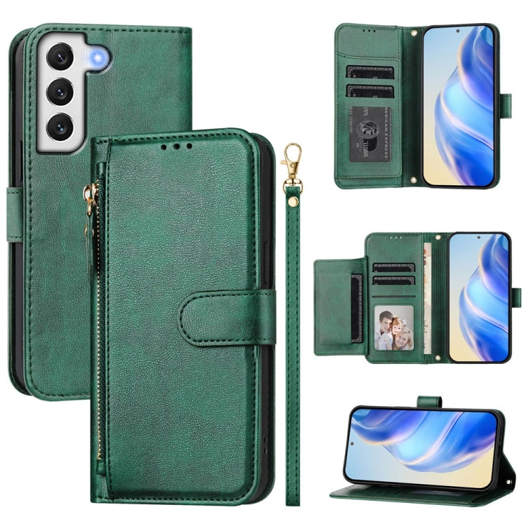 Multi-Card Slots Zipper Wallet Leather Phone Case, For Galaxy S23 5G, For Galaxy S22 Ultra 5G, For Galaxy S22+ 5G, For Galaxy S22 5G, For Galaxy S21 FE 5G, For Galaxy S21 5G, For Galaxy S21+ 5G, For Galaxy S21 Ultra 5G