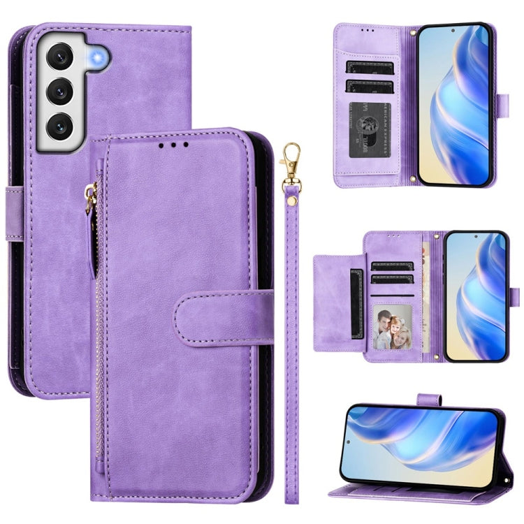 Multi-Card Slots Zipper Wallet Leather Phone Case, For Galaxy S23 5G, For Galaxy S22 Ultra 5G, For Galaxy S22+ 5G, For Galaxy S22 5G, For Galaxy S21 FE 5G, For Galaxy S21 5G, For Galaxy S21+ 5G, For Galaxy S21 Ultra 5G