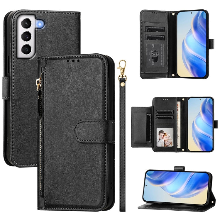 Multi-Card Slots Zipper Wallet Leather Phone Case, For Galaxy S23 5G, For Galaxy S22 Ultra 5G, For Galaxy S22+ 5G, For Galaxy S22 5G, For Galaxy S21 FE 5G, For Galaxy S21 5G, For Galaxy S21+ 5G, For Galaxy S21 Ultra 5G