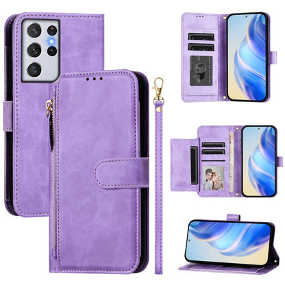 Multi-Card Slots Zipper Wallet Leather Phone Case, For Galaxy S23 5G, For Galaxy S22 Ultra 5G, For Galaxy S22+ 5G, For Galaxy S22 5G, For Galaxy S21 FE 5G, For Galaxy S21 5G, For Galaxy S21+ 5G, For Galaxy S21 Ultra 5G