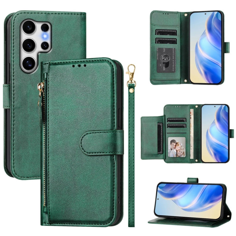 Multi-Card Slots Zipper Wallet Leather Phone Case, For Samsung Galaxy S26+ 5G, For Samsung Galaxy S26 Edge 5G, For Samsung Galaxy S26 Ultra 5G, For Samsung Galaxy S26 5G, For Samsung Galaxy S25 Edge 5G, For Samsung Galaxy S25 5G                        ...