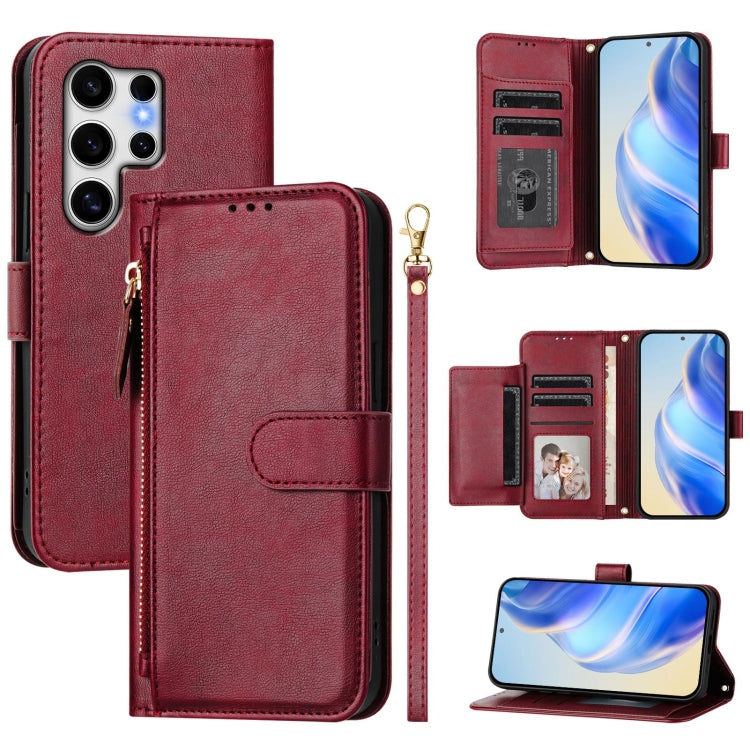 Multi-Card Slots Zipper Wallet Leather Phone Case, For Samsung Galaxy S26+ 5G, For Samsung Galaxy S26 Edge 5G, For Samsung Galaxy S26 Ultra 5G, For Samsung Galaxy S26 5G, For Samsung Galaxy S25 Edge 5G, For Samsung Galaxy S25 5G                        ...