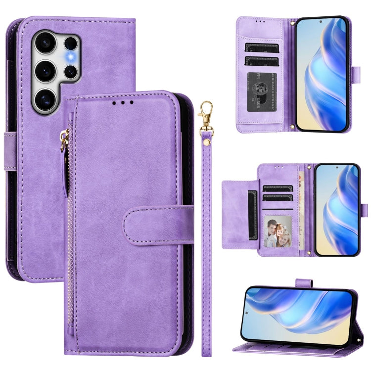 Multi-Card Slots Zipper Wallet Leather Phone Case, For Samsung Galaxy S26+ 5G, For Samsung Galaxy S26 Edge 5G, For Samsung Galaxy S26 Ultra 5G, For Samsung Galaxy S26 5G, For Samsung Galaxy S25 Edge 5G, For Samsung Galaxy S25 5G                        ...
