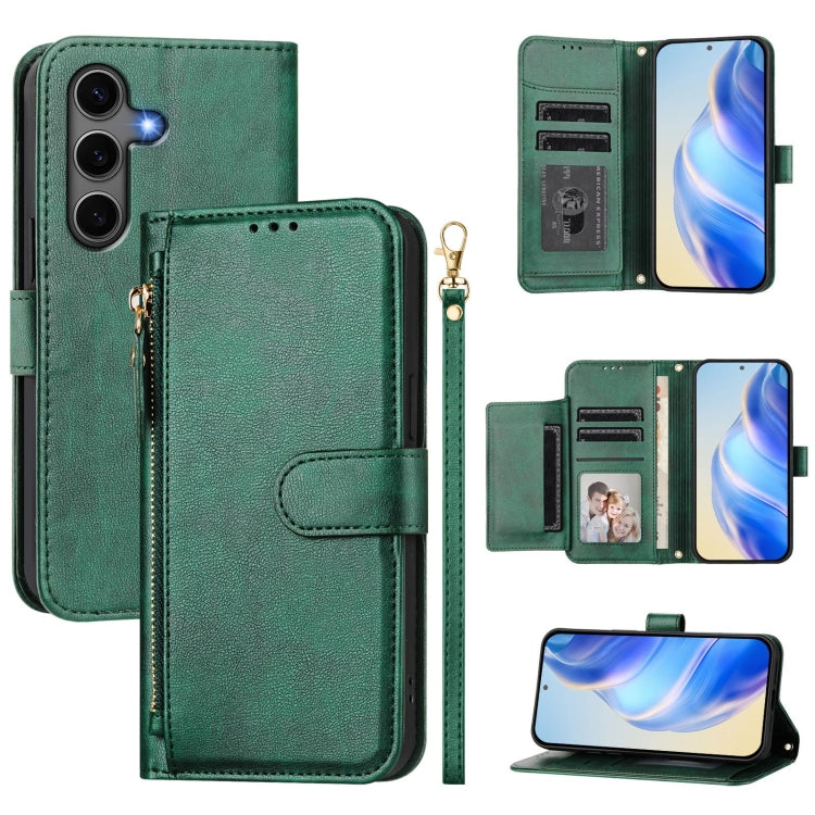 Multi-Card Slots Zipper Wallet Leather Phone Case, For Galaxy S26 FE 5G, For Galaxy S26+ 5G, For Galaxy S26 Edge 5G, For Galaxy S26 Ultra 5G, For Galaxy S26 5G, For Galaxy S25 Edge 5G, For Galaxy S25 5G, For Galaxy S25+ 5G