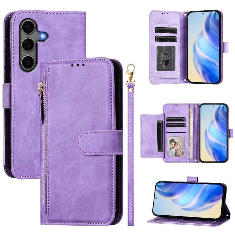 Multi-Card Slots Zipper Wallet Leather Phone Case, For Samsung Galaxy S26+ 5G, For Samsung Galaxy S26 Edge 5G, For Samsung Galaxy S26 Ultra 5G, For Samsung Galaxy S26 5G, For Samsung Galaxy S25 Edge 5G, For Samsung Galaxy S25 5G                        ...