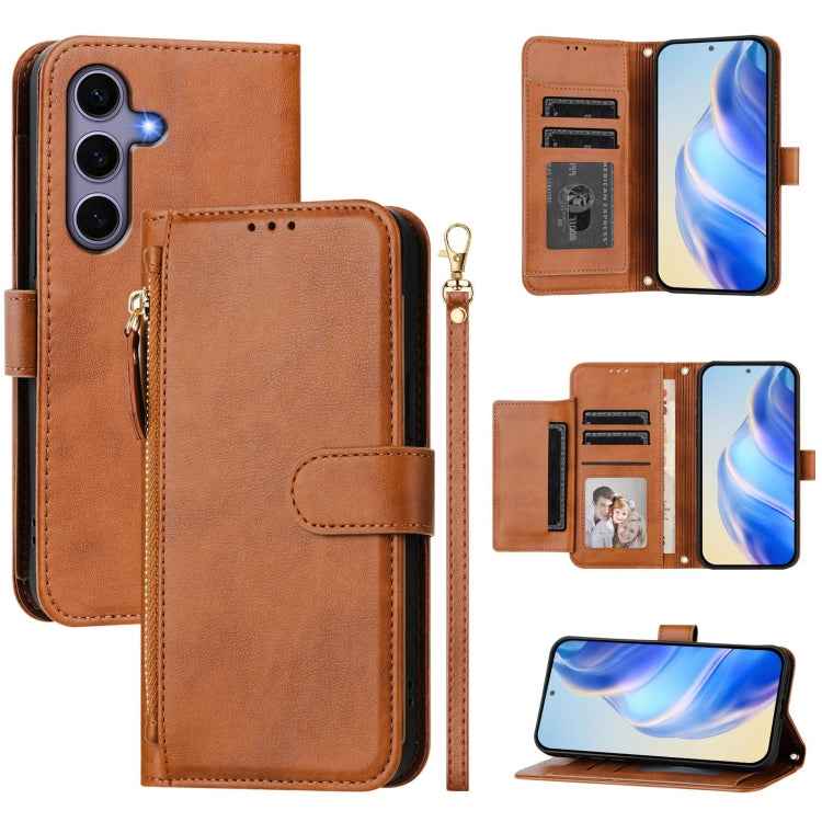 Multi-Card Slots Zipper Wallet Leather Phone Case, For Samsung Galaxy S26+ 5G, For Samsung Galaxy S26 Edge 5G, For Samsung Galaxy S26 Ultra 5G, For Samsung Galaxy S26 5G, For Samsung Galaxy S25 Edge 5G, For Samsung Galaxy S25 5G                        ...