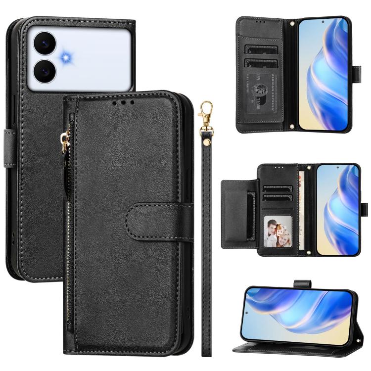 Multi-Card Slots Zipper Wallet Leather Phone Case, For Galaxy S26 FE 5G, For Galaxy S26+ 5G, For Galaxy S26 Edge 5G, For Galaxy S26 Ultra 5G, For Galaxy S26 5G, For Galaxy S25 Edge 5G, For Galaxy S25 5G, For Galaxy S25+ 5G