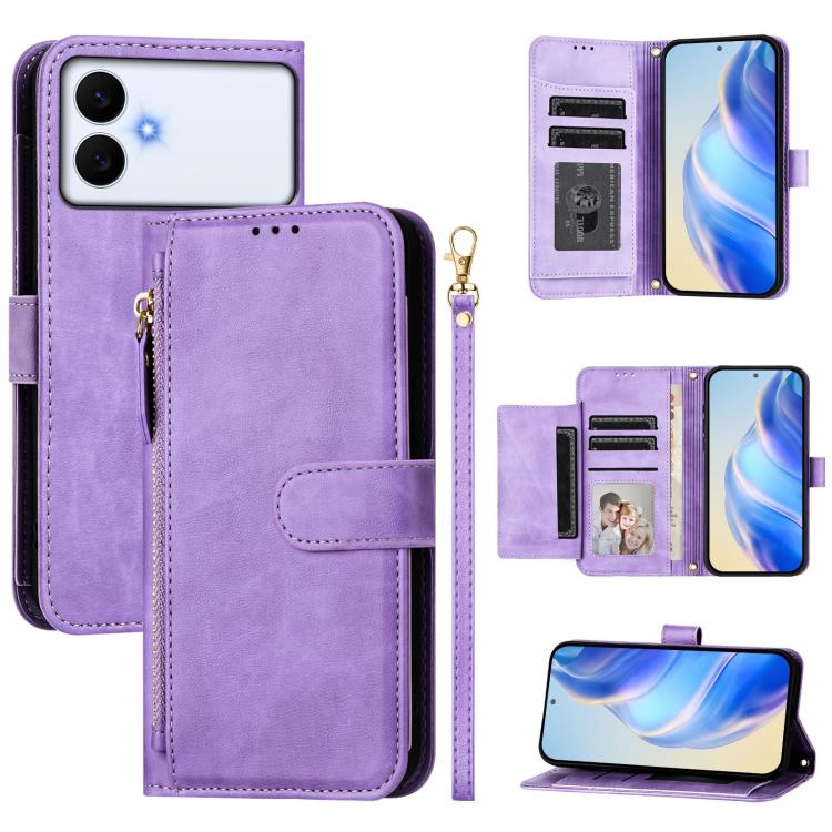Multi-Card Slots Zipper Wallet Leather Phone Case, For Galaxy S26 FE 5G, For Galaxy S26+ 5G, For Galaxy S26 Edge 5G, For Galaxy S26 Ultra 5G, For Galaxy S26 5G, For Galaxy S25 Edge 5G, For Galaxy S25 5G, For Galaxy S25+ 5G