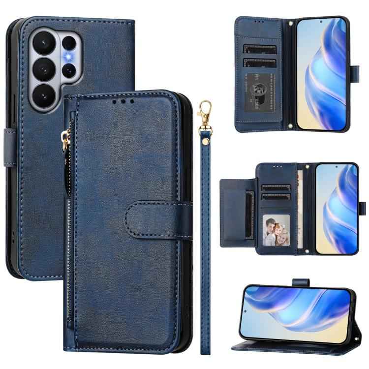 Multi-Card Slots Zipper Wallet Leather Phone Case, For Samsung Galaxy S26+ 5G, For Samsung Galaxy S26 Edge 5G, For Samsung Galaxy S26 Ultra 5G, For Samsung Galaxy S26 5G, For Samsung Galaxy S25 Edge 5G, For Samsung Galaxy S25 5G                        ...