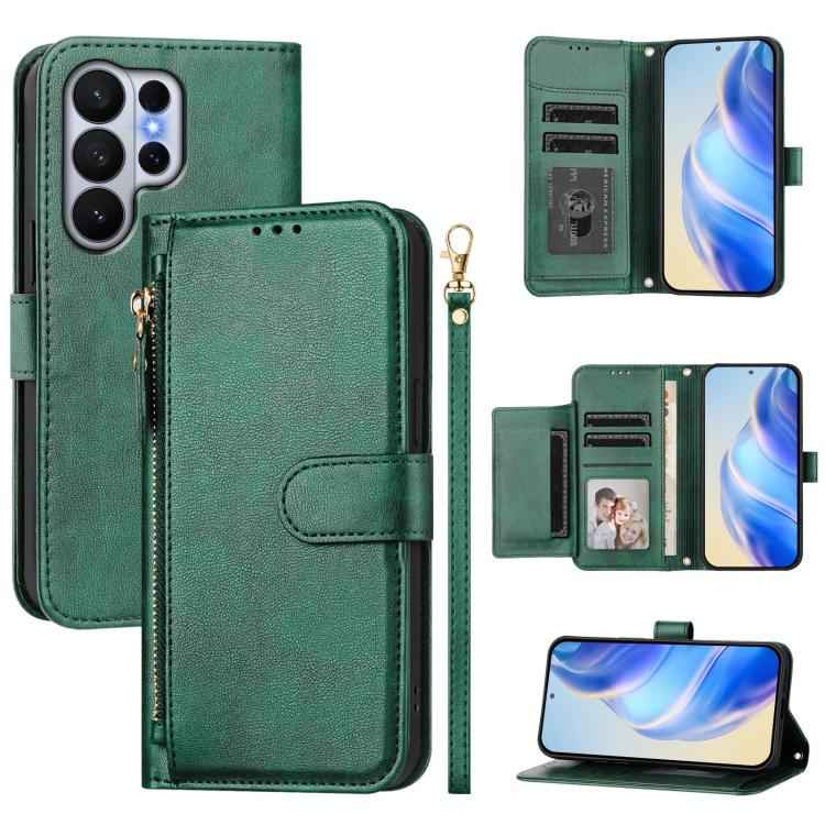 Multi-Card Slots Zipper Wallet Leather Phone Case, For Samsung Galaxy S26+ 5G, For Samsung Galaxy S26 Edge 5G, For Samsung Galaxy S26 Ultra 5G, For Samsung Galaxy S26 5G, For Samsung Galaxy S25 Edge 5G, For Samsung Galaxy S25 5G                        ...