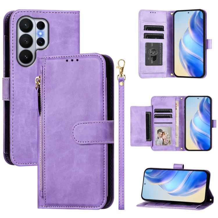 Multi-Card Slots Zipper Wallet Leather Phone Case, For Samsung Galaxy S26+ 5G, For Samsung Galaxy S26 Edge 5G, For Samsung Galaxy S26 Ultra 5G, For Samsung Galaxy S26 5G, For Samsung Galaxy S25 Edge 5G, For Samsung Galaxy S25 5G                        ...