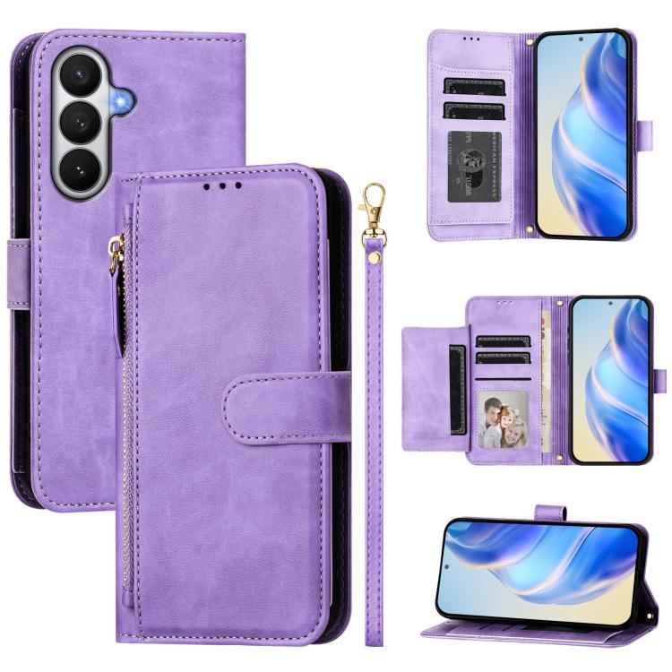 Multi-Card Slots Zipper Wallet Leather Phone Case, For Samsung Galaxy S26+ 5G, For Samsung Galaxy S26 Edge 5G, For Samsung Galaxy S26 Ultra 5G, For Samsung Galaxy S26 5G, For Samsung Galaxy S25 Edge 5G, For Samsung Galaxy S25 5G                        ...