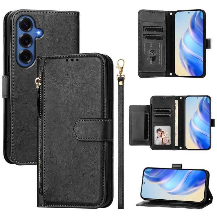 Multi-Card Slots Zipper Wallet Leather Phone Case, For Samsung Galaxy S26+ 5G, For Samsung Galaxy S26 Edge 5G, For Samsung Galaxy S26 Ultra 5G, For Samsung Galaxy S26 5G, For Samsung Galaxy S25 Edge 5G, For Samsung Galaxy S25 5G                        ...