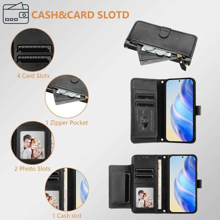 Multi-Card Slots Zipper Wallet Leather Phone Case, For Samsung Galaxy S26+ 5G, For Samsung Galaxy S26 Edge 5G, For Samsung Galaxy S26 Ultra 5G, For Samsung Galaxy S26 5G, For Samsung Galaxy S25 Edge 5G, For Samsung Galaxy S25 5G                        ...