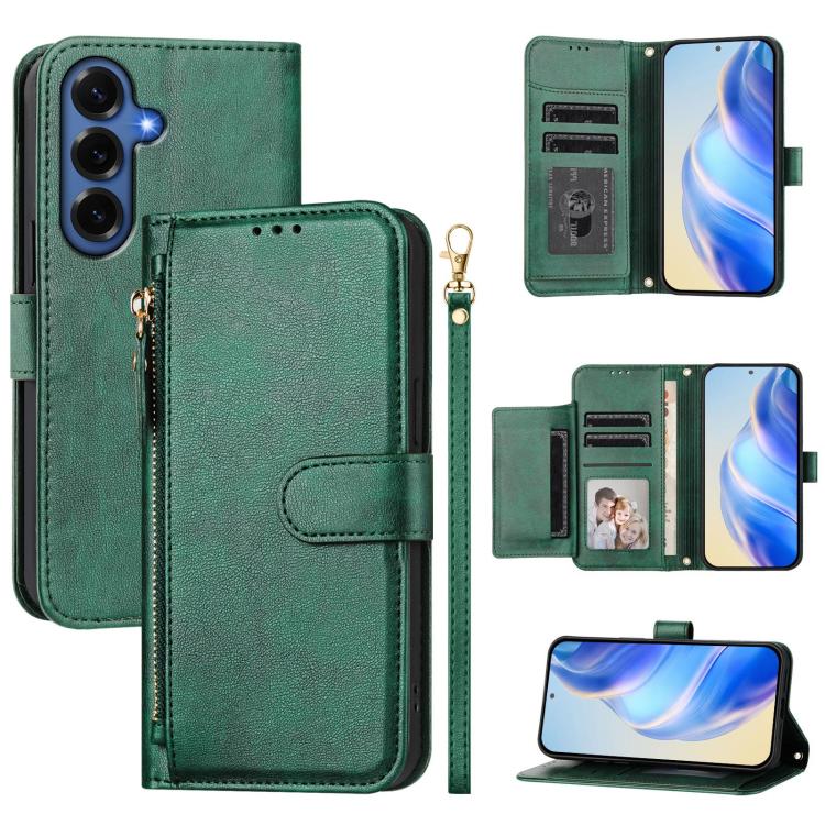 Multi-Card Slots Zipper Wallet Leather Phone Case, For Galaxy S26 FE 5G, For Galaxy S26+ 5G, For Galaxy S26 Edge 5G, For Galaxy S26 Ultra 5G, For Galaxy S26 5G, For Galaxy S25 Edge 5G, For Galaxy S25 5G, For Galaxy S25+ 5G