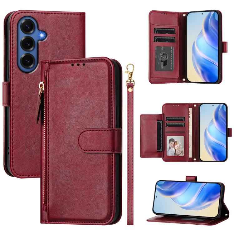 Multi-Card Slots Zipper Wallet Leather Phone Case, For Samsung Galaxy S26+ 5G, For Samsung Galaxy S26 Edge 5G, For Samsung Galaxy S26 Ultra 5G, For Samsung Galaxy S26 5G, For Samsung Galaxy S25 Edge 5G, For Samsung Galaxy S25 5G                        ...