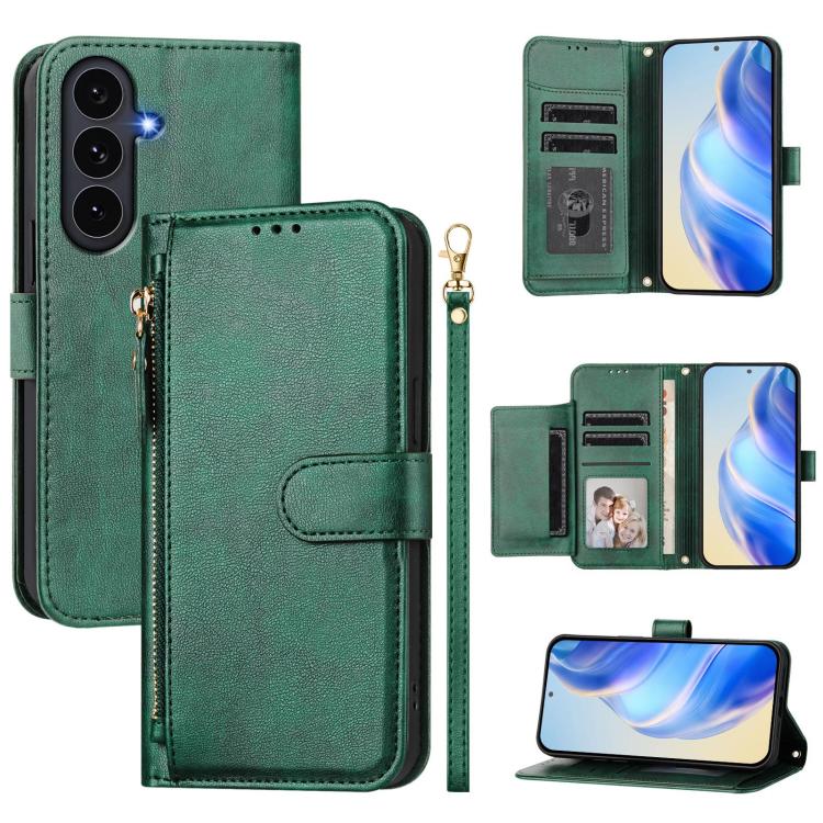 Multi-Card Slots Zipper Wallet Leather Phone Case, For Galaxy S26 FE 5G, For Galaxy S26+ 5G, For Galaxy S26 Edge 5G, For Galaxy S26 Ultra 5G, For Galaxy S26 5G, For Galaxy S25 Edge 5G, For Galaxy S25 5G, For Galaxy S25+ 5G