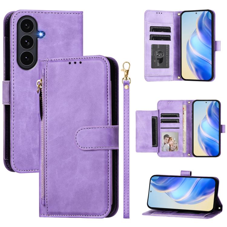Multi-Card Slots Zipper Wallet Leather Phone Case, For Galaxy S26 FE 5G, For Galaxy S26+ 5G, For Galaxy S26 Edge 5G, For Galaxy S26 Ultra 5G, For Galaxy S26 5G, For Galaxy S25 Edge 5G, For Galaxy S25 5G, For Galaxy S25+ 5G