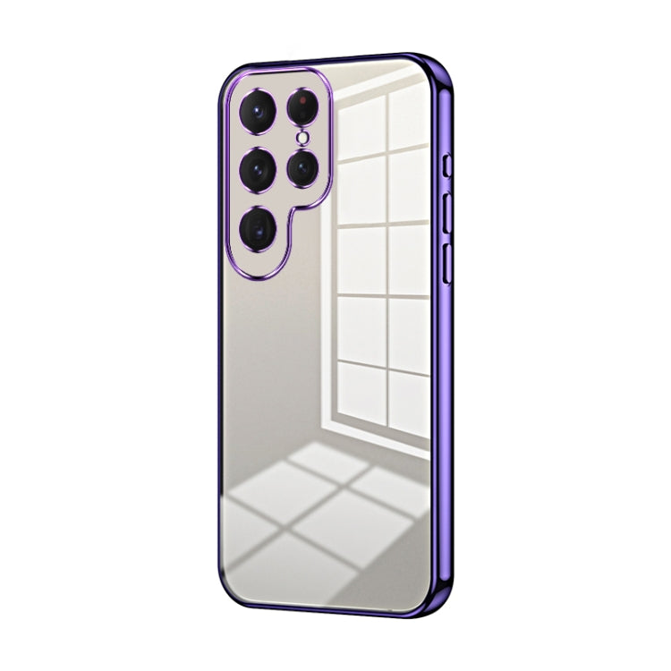 Transparent Plating Fine Hole Phone Case, For Samsung Galaxy S25+ 5G, For Samsung Galaxy S25 Ultra 5G