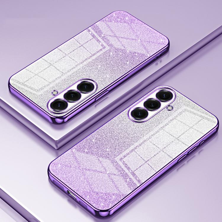 Gradient Glitter Powder Electroplated Phone Case, For Samsung Galaxy S26+ 5G, For Samsung Galaxy S26 Edge 5G, For Samsung Galaxy S26 Ultra 5G, For Samsung Galaxy S26 5G, For Samsung Galaxy S25 FE 5G, For Samsung Galaxy S25 5G