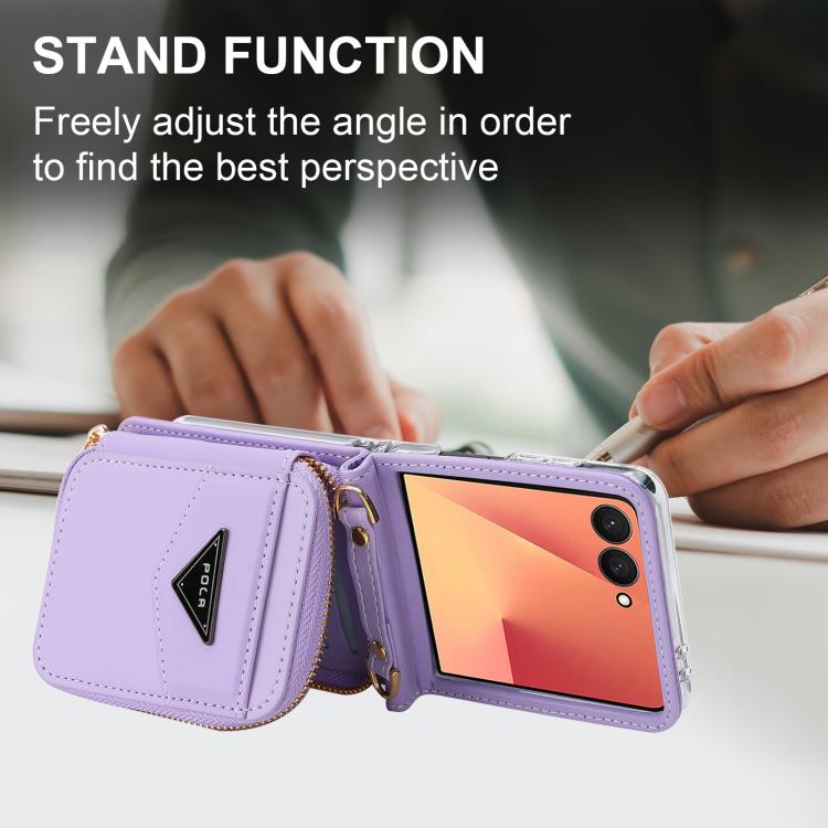 POLA Multi-Card Slots Zipper Wallet Phone Case