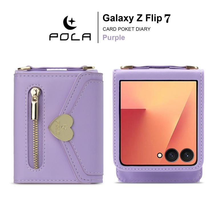 POLA Love Buckle Multi-Card Slots Zipper Wallet Phone Case