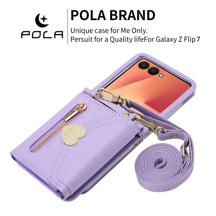 POLA Love Buckle Multi-Card Slots Zipper Wallet Phone Case