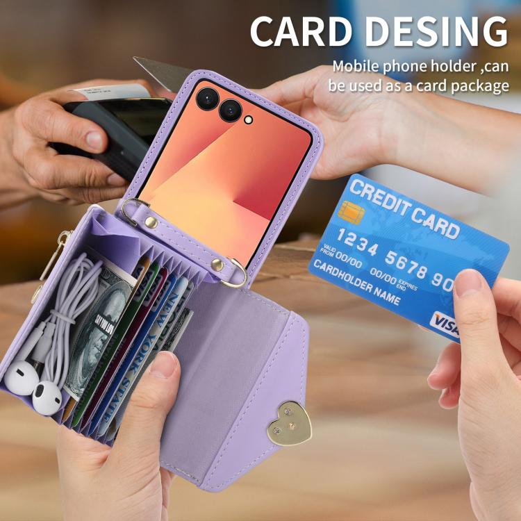 POLA Love Buckle Multi-Card Slots Zipper Wallet Phone Case