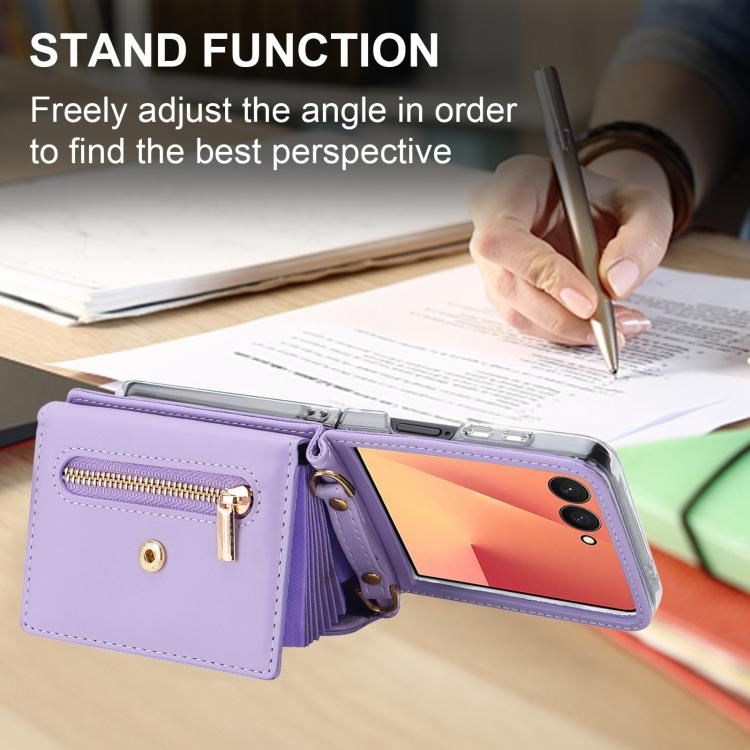 POLA Love Buckle Multi-Card Slots Zipper Wallet Phone Case