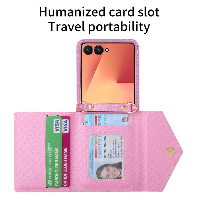 POLA Grid Texture Multi-Card Slots Zipper Wallet Phone Case