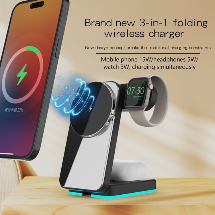 H62 RGB LED Light 3 in 1 Foldable Wireless Charger