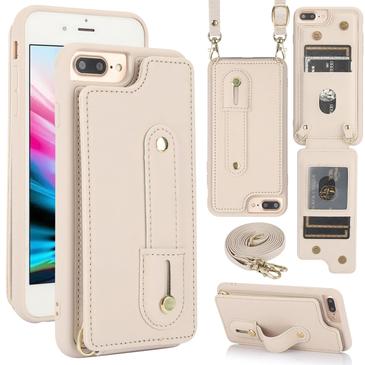 Wristband Vertical Flip Wallet Back Cover Phone Case with Long Lanyard