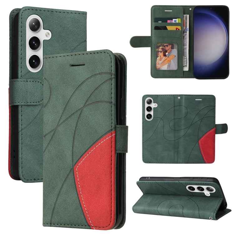 Dual-color Splicing Flip Leather Phone Case, For Samsung Galaxy S26+ 5G, For Samsung Galaxy S26 Edge 5G, For Samsung Galaxy S26 Ultra 5G, For Samsung Galaxy S26 5G, For Samsung Galaxy S25 FE 5G, For Samsung Galaxy S25 / S24 5G                          ...