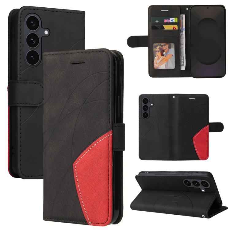 Dual-color Splicing Flip Leather Phone Case, For Samsung Galaxy S26+ 5G, For Samsung Galaxy S26 Edge 5G, For Samsung Galaxy S26 Ultra 5G, For Samsung Galaxy S26 5G, For Samsung Galaxy S25 FE 5G, For Samsung Galaxy S25 / S24 5G                          ...