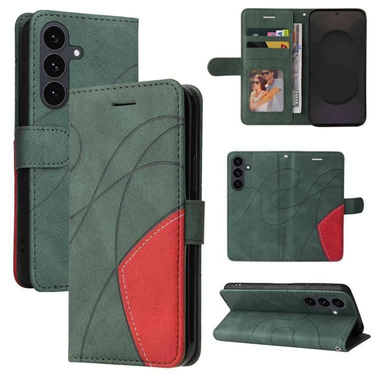 Dual-color Splicing Flip Leather Phone Case, For Samsung Galaxy S26+ 5G, For Samsung Galaxy S26 Edge 5G, For Samsung Galaxy S26 Ultra 5G, For Samsung Galaxy S26 5G, For Samsung Galaxy S25 FE 5G, For Samsung Galaxy S25 / S24 5G                          ...